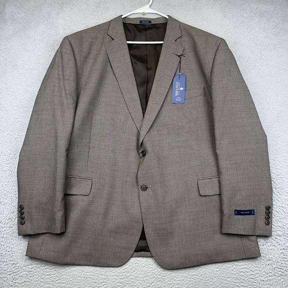 Stafford Blazer‎ Mens 52R Big & Tall Houndstooth Travel Sport Coat 2 Button